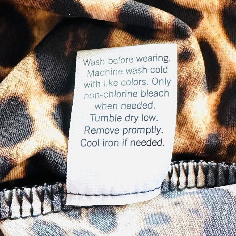NWT INTEMPO Women Long Sleeve Leopard Print Thong Bodysuit Top Shirt Plus Sz 3X - Picture 13 of 13